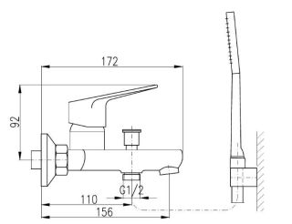 Смеситель для ванны Rav Slezak Victoria VI254.5/1 хром